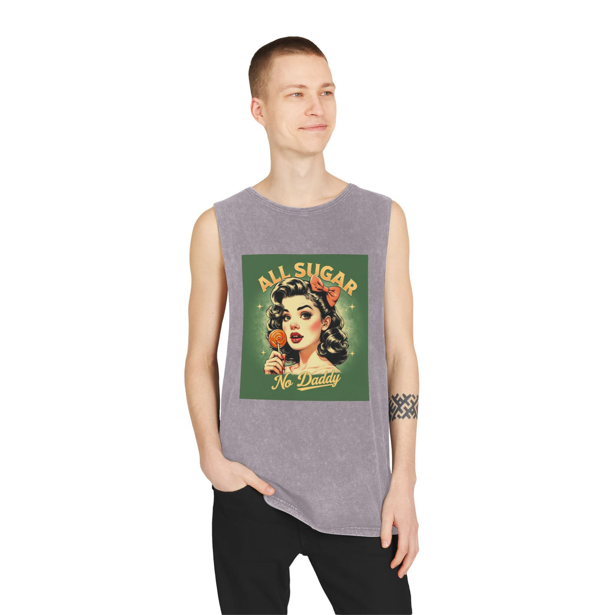 All Sugar No Daddy  Stonewash Graphic Tank