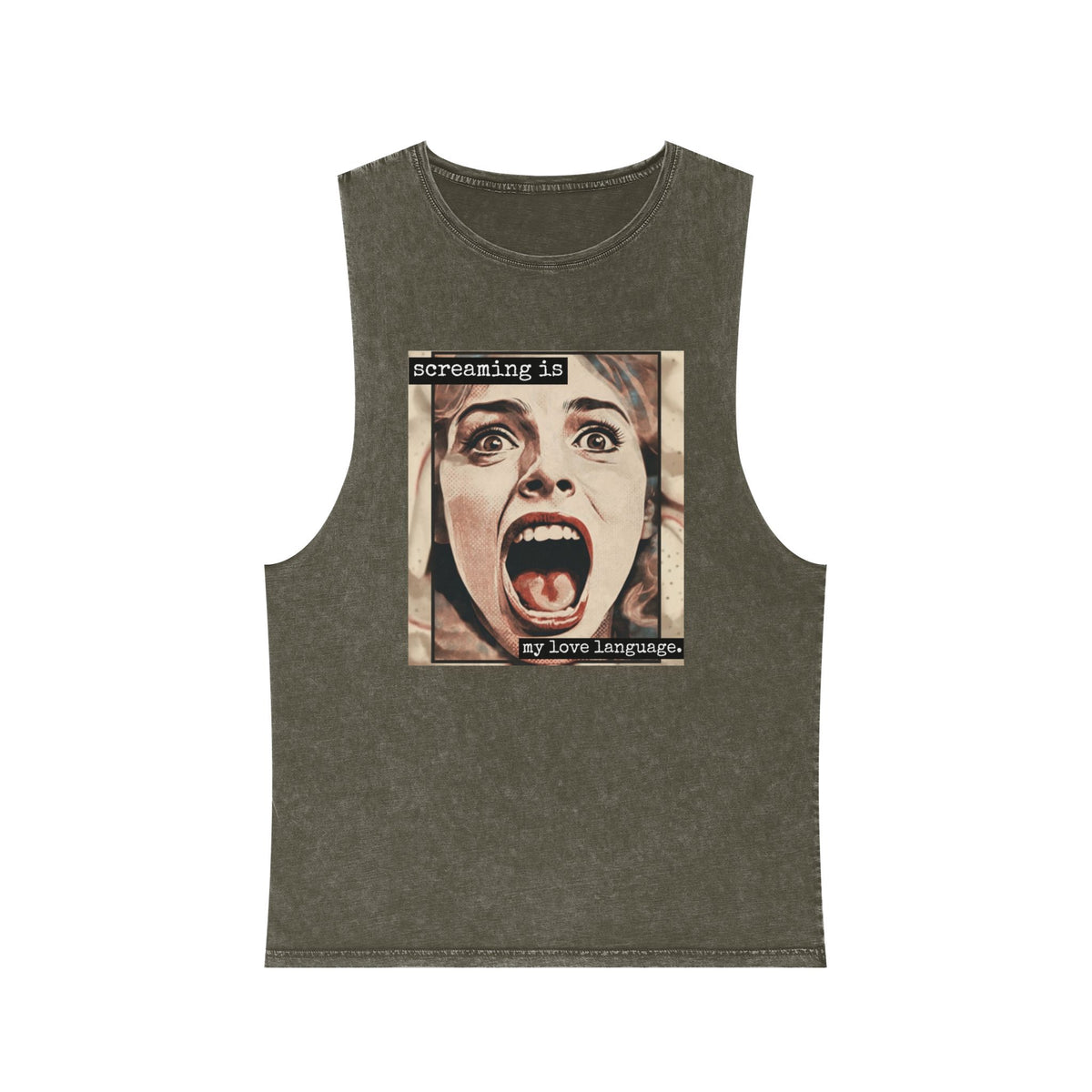 Screaming Is My Love Language Stonewash Graphic Tank
