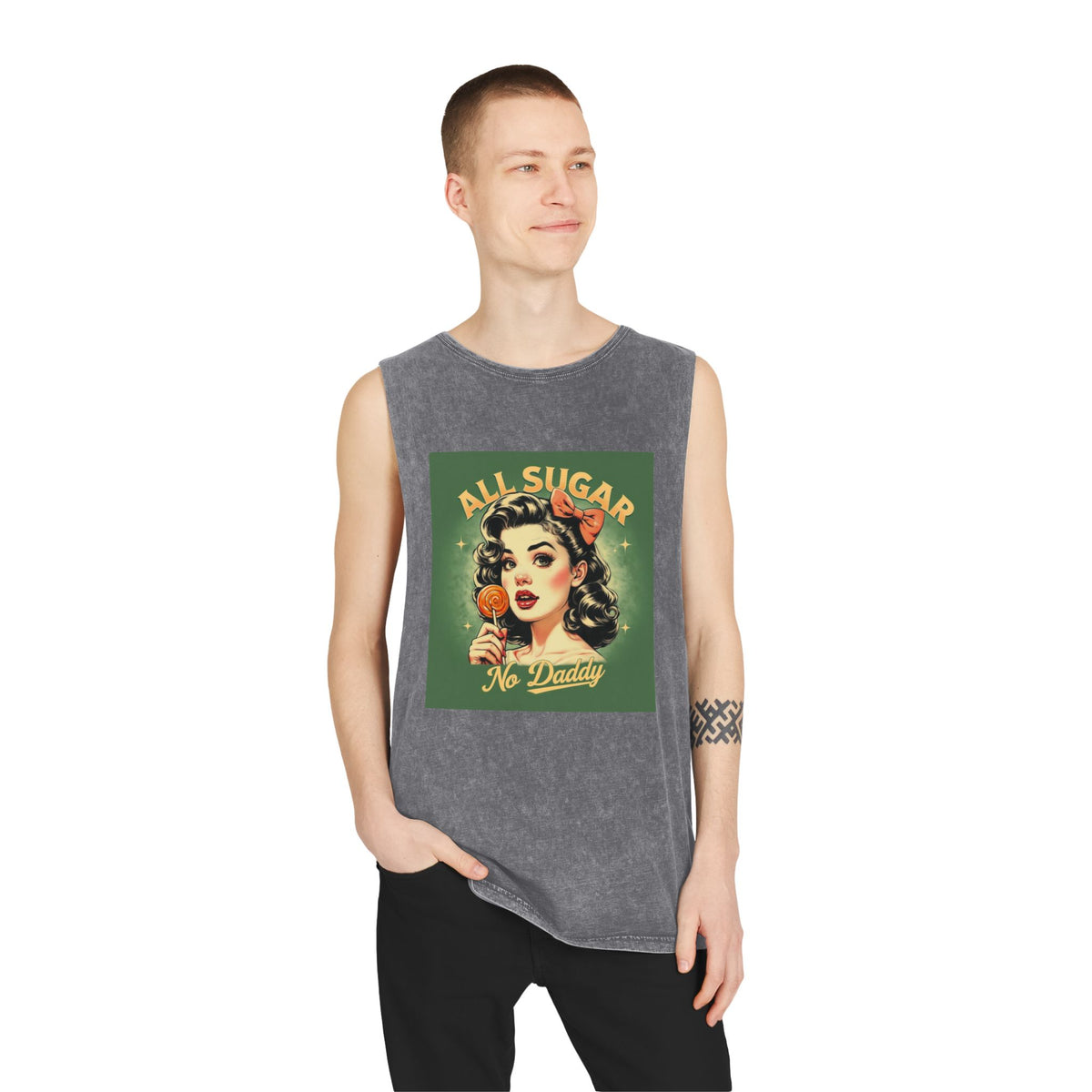 All Sugar No Daddy  Stonewash Graphic Tank