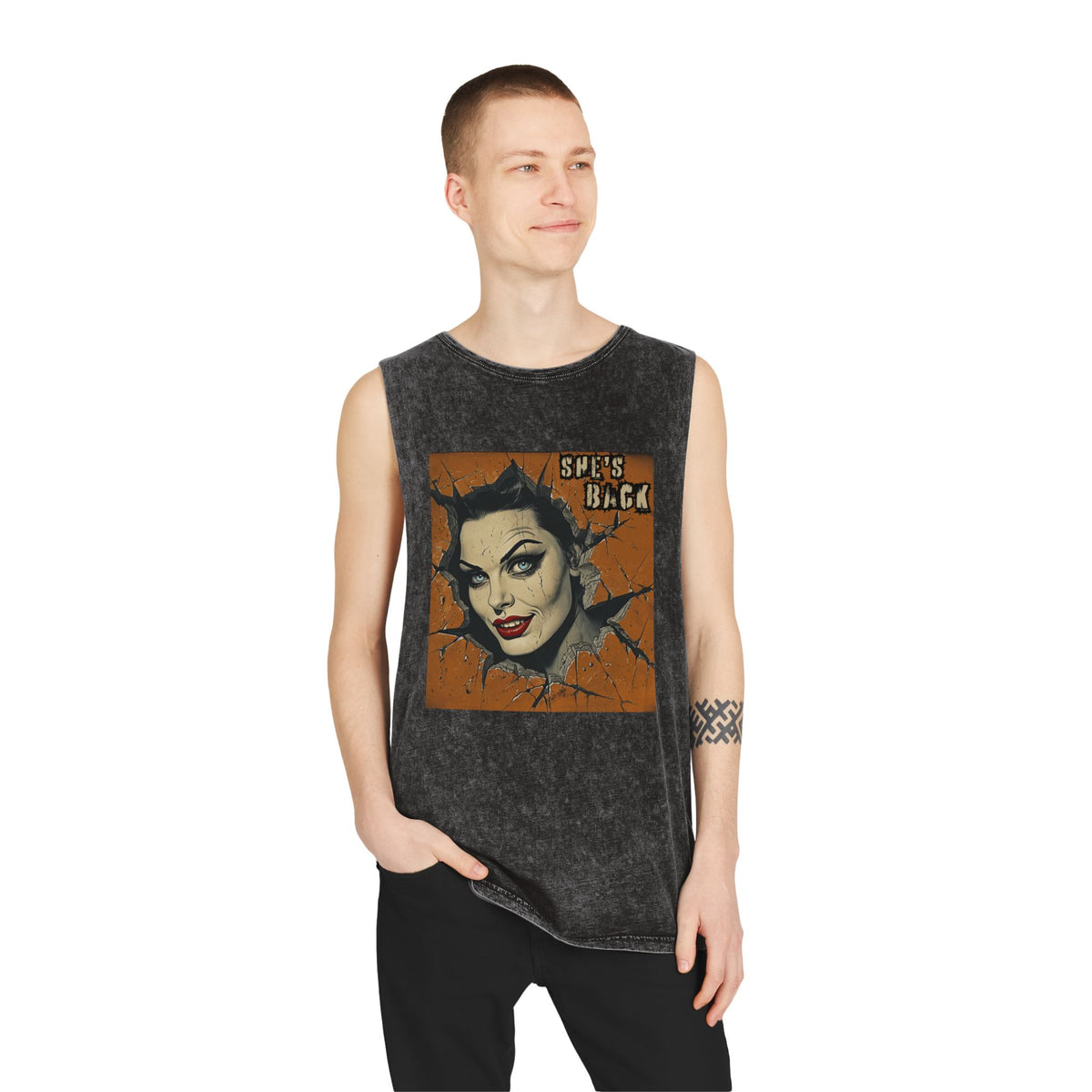 She's Back Stonewash Graphic Tank