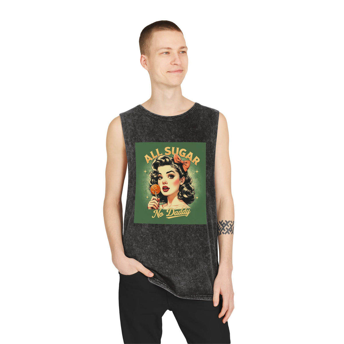 All Sugar No Daddy  Stonewash Graphic Tank
